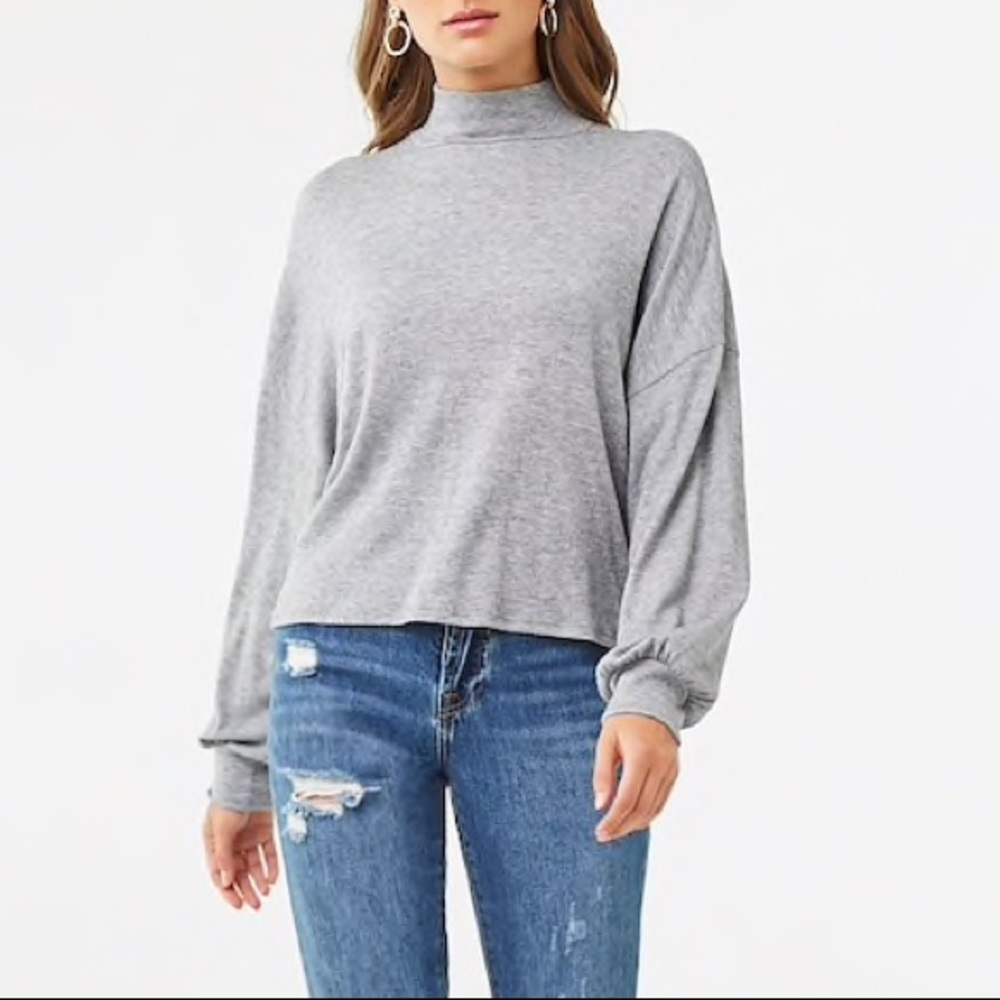 Soft Long Sleeve Mock Neck Top Sz S